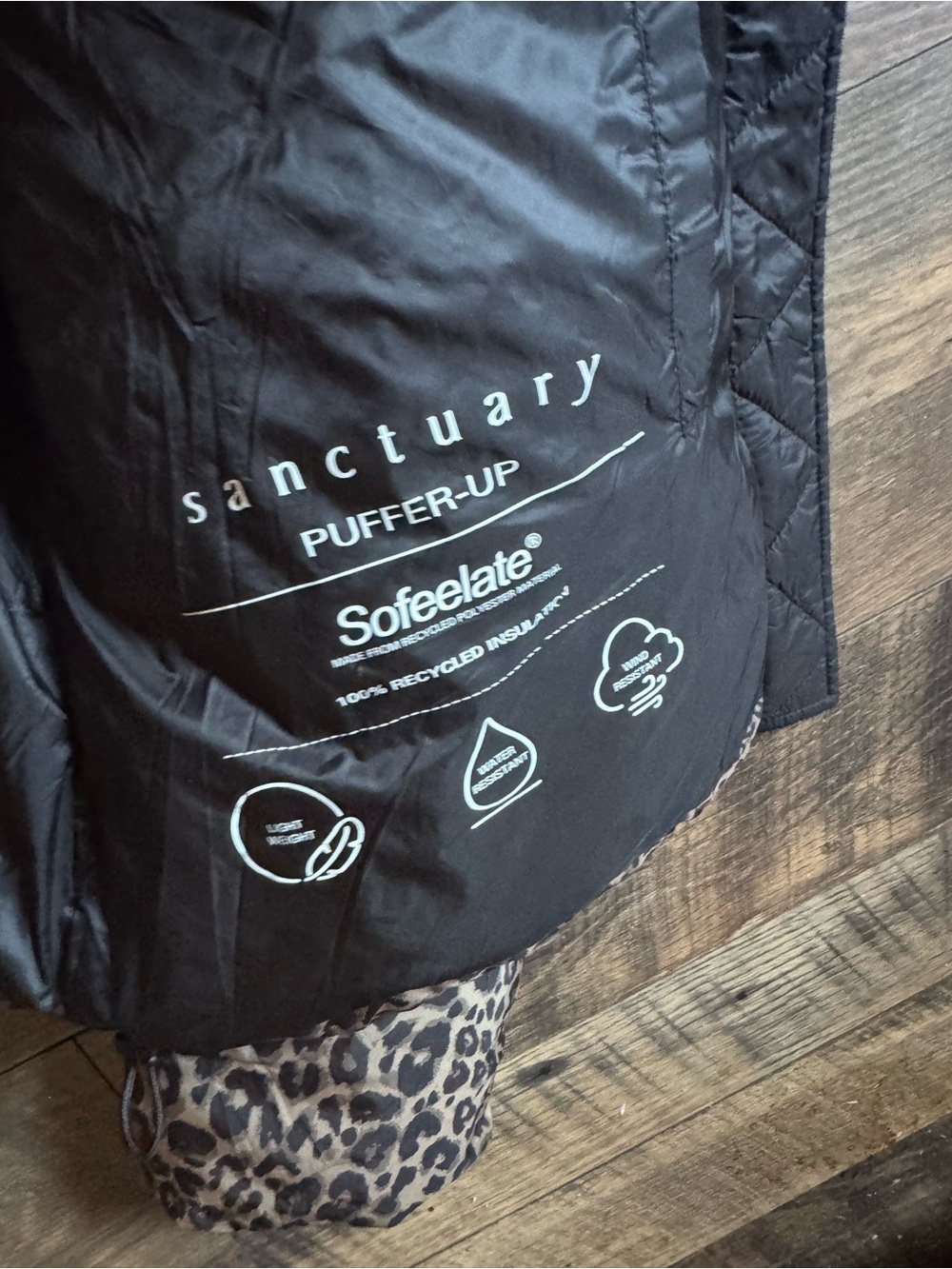 Sanctuary Leopard Print Puffer Jacket with Hood - Brown/Black - Picture 6 of 10
